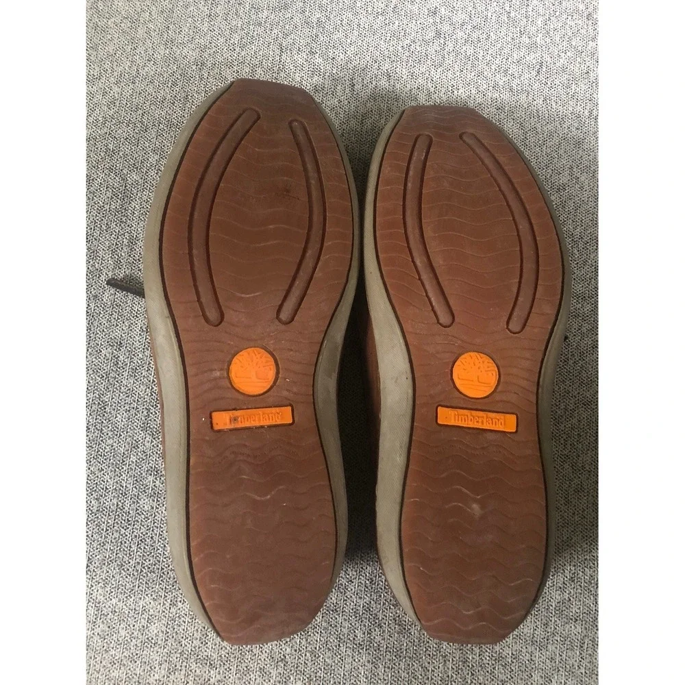 Timberland Classic Leather Boat Shoes Brown 2-Eye Deck Loafers 74017 Men's 8.5 M